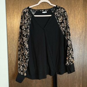 Black floral sweater/top